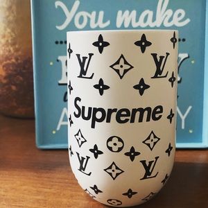 Customized supreme Louis Vuitton tumbler